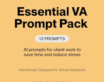 Paquete esencial de sugerencias para asistentes virtuales: 13 sugerencias de IA para trabajar con clientes (Google Docs)