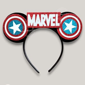 Superhero Mickey Ears Boys & Men, No Bow Disney inspired Headband, Spiderman Marvel Star Wars Avengers Inspired, Velvet / Sequin Mouse Ears Marvel Superhero