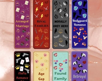 Dark Romance Tropes Bookmarks Digital Download Printables