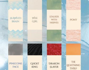 Percy Jackson Inspired 8 set Bookmarks Quotes.