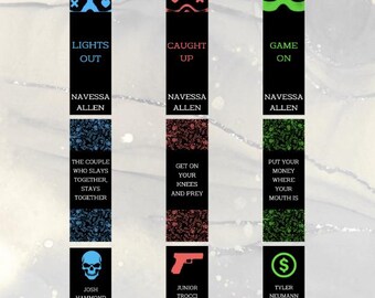 Into Darkness Series Inspired 9 Printable Bookmarks including Book Tiles, Quotes & Characters, Digital Download