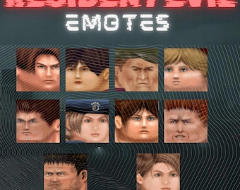 Resident Evil Emotes Pack: Retro Horror Twitch Stream (112x112 PNG)