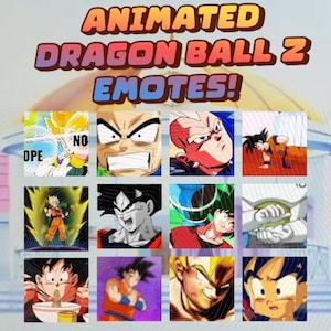 25 Dragon Ball Z ALL ANIMATED Emote Pack 112x112 - Twitch, Anime, FGC, lofi, Fighting