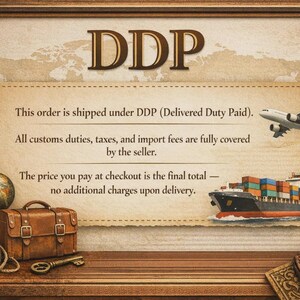 DDP shipping information for handmade leather backpack order, all customs duties, taxes and import fees included with international delivery by seller