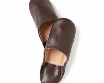 Handmade Moroccan Leather Babouche Slippers for Men & Women | Soft Sheep Leather Indoor Shoes | Artisan Gift from Morocco