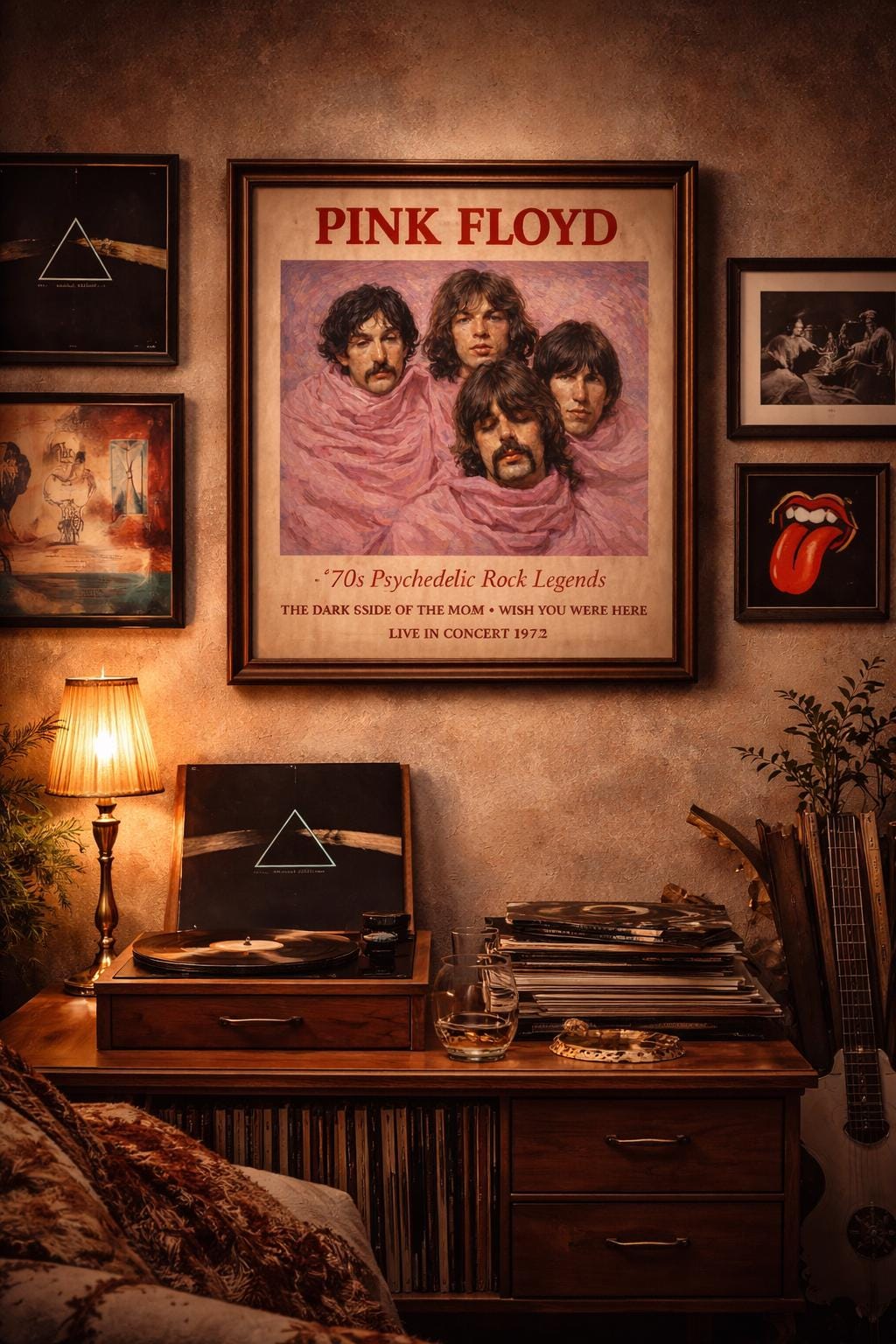 Pink Floyd Art Print • Van Gogh Style Psychedelic Rock Poster