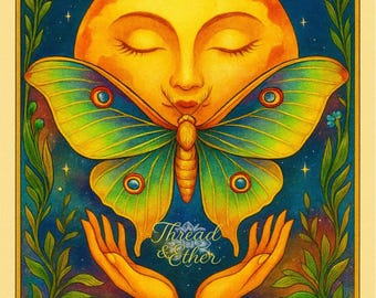 The Moon Tarot Card Print: Mystical Witchy Wall Art (Digital Download)