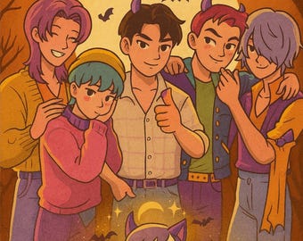 KPOP Demon Hunters Halloween Art Print | Retro Anime (Digital Download)