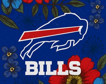 Arte de parede floral do NFL Buffalo Bills | Download digital para fãs do Bills - Decoração para casa