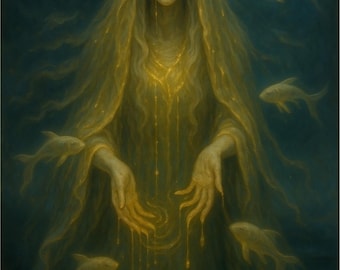 Impressão de Banshee dos Sonhos de Peixes: Arte do Zodíaco de Fantasia Sombria (Download Digital)