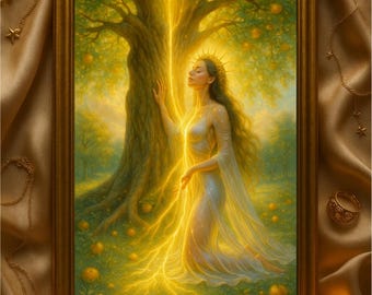 Stampa di luce divina femminile / Arte murale spirituale / Potenziamento celeste / Energia luminosa della dea