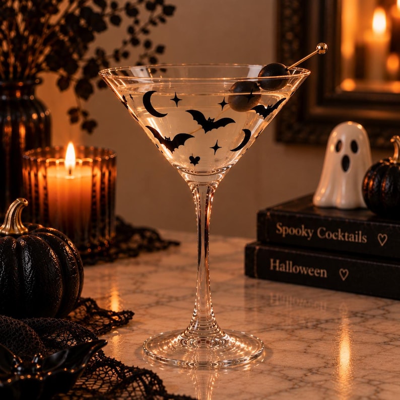 Grim Rocks Whiskey Glasses, Skull, Bat, Crow, Snake - goth cocktail glasses