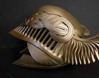 Melania's Helmet Elden Ring Cosplay Prop, Wearable Gold Bronze Finish