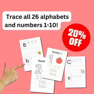 Alphabets and Numbers Tracing Bundle – Printable Preschool PDF