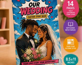Custom Comic Book, Fully Personalized Story & Illustrations, 14-Page Printed Gift | Anniversary Gift for Couples, Comic Based on Your Photos