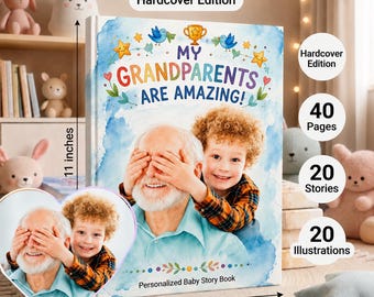 Grandparent Memory book | Gift for Grandpa and Grandma | Personalized storybook | Custom grandfather gift | Up to 4 Kids