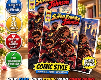 personalized Manga Comic Book, First anniversary gift, Fully Personalized Story & Illustrations, 30-Page Printed Gift |
