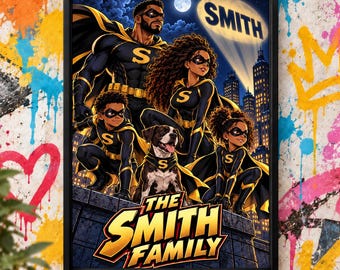 personalized comic book cover | Personalized Couple, Family Artwork (Framed or Unframed). Portrait from photo