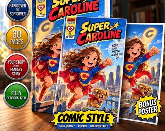 Custom Comic Book for Kids | Custom Story Book | Turn Your Child into a Hero | Custom Kids Gift | Comic Style Book