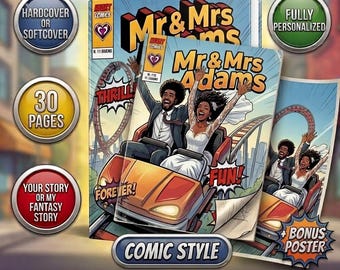 Fumetto personalizzato, storia e illustrazioni completamente personalizzate, regalo stampato di 30 pagine / regalo di anniversario per coppie, fumetto basato sulle tue foto
