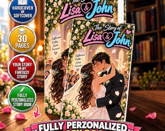 Custom Love Story Book for Couples | Personalized Illustrations from Your Photos | Romantic Wedding Anniversary Gift | Christmas gift