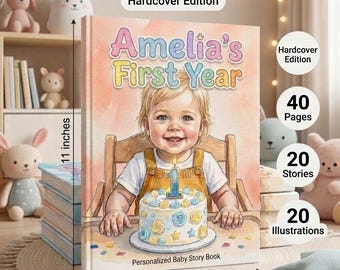Custom Baby First Year Book | My First Year Story Book | Custom Baby Memory Book | Newborn Keepsake Gift | Baby Milestone Book