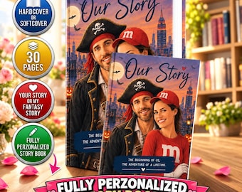 Personalized Love Story Book for Couples | Custom Illustrations from Your Photos | Romantic Wedding Gift | Gift first anniversary