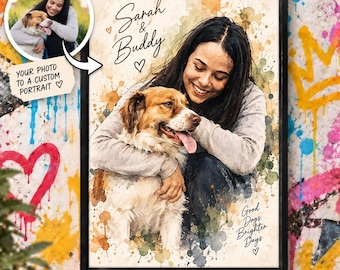 Personalized Gifts For Dog Lovers Gifts Pet Portraits Dog Memorial Gifts Dog Portrait Custom Painting Custom Pet Portrait Sympathy Gift