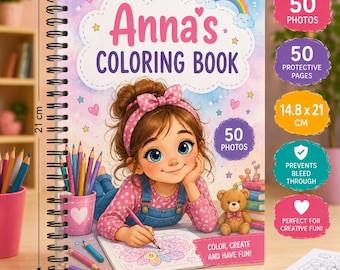 Custom coloring book from photo / Birthday gift / Personalized gift for mom / Unique kids coloring book