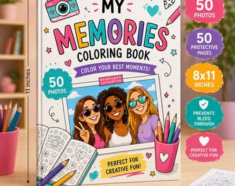 Custom coloring book from photo / Birthday gift / Personalized gift for mom / Unique kids coloring book