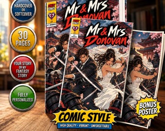 Personalized comic book for husband | Story & Illustrations, 30-Page Printed Gift | Anniversary Gift for Couples, Christmas gift