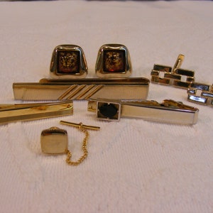 Gold Tone Mens Accessory Collection, Tie Bar, Money Clip, Cuff Links, Tie Tack