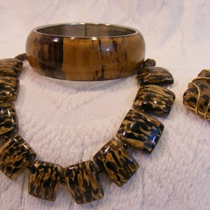 Curated Collection Tropical Woodgrain Bangle, Necklace, Pendant image 1