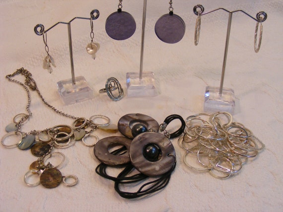 Delicate Circles of Silver and Abalone Curated Co… - image 3