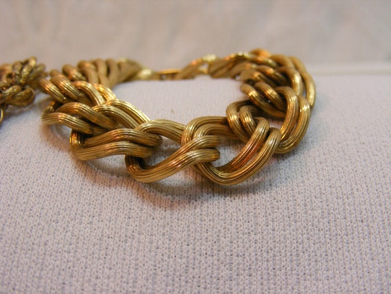 Vintage Gold Tone Link Bracelet Lot, Sarah Covent… - image 4