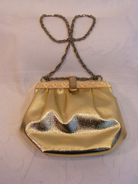 Gold Lamé Formal Evening Bag, Clutch, Purse - image 3