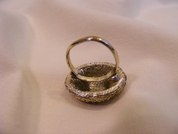 Ying Yang Pink and Silver Statement Ring, Adjusta… - image 3