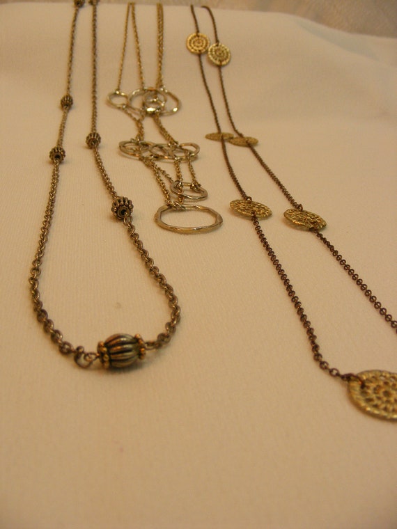 Lot of Mixed Metal Long Necklaces