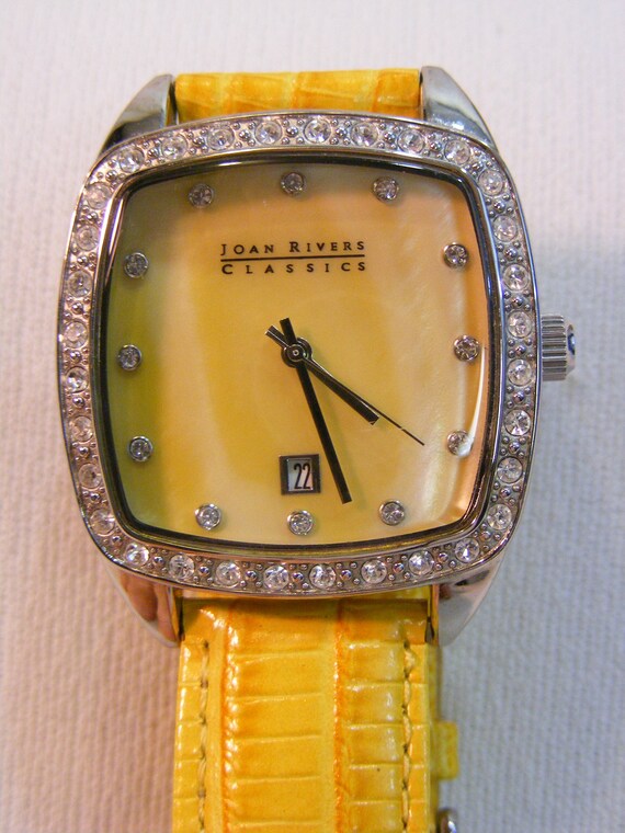Joan Rivers Gold Leather Big Face Fashion Watch - image 10