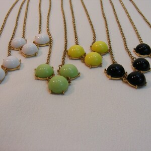 Glass Cabochon Fashion Necklace, Prong Set Glass Domes