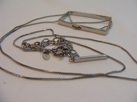 Chico's Long Necklace, Abstract Rectangular Penda… - image 5