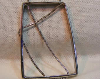 Chico's Long Necklace, Abstract Rectangular Pendant