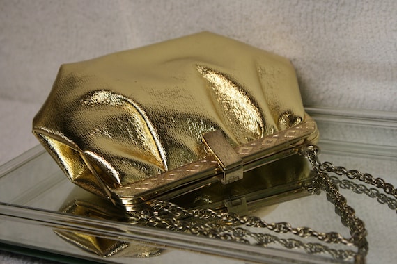 Gold Lamé Formal Evening Bag, Clutch, Purse - image 7