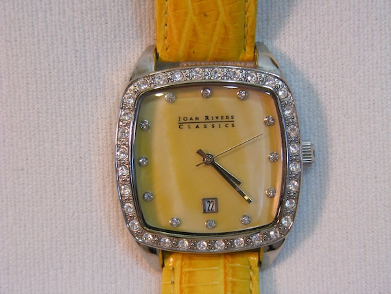 Joan Rivers Gold Leather Big Face Fashion Watch - Etsy display picture 1