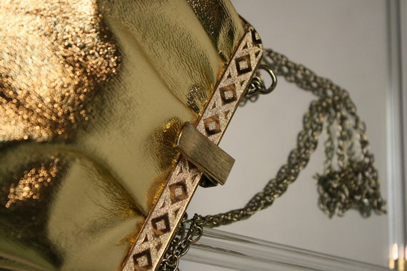 Gold Lamé Formal Evening Bag, Clutch, Purse - image 8
