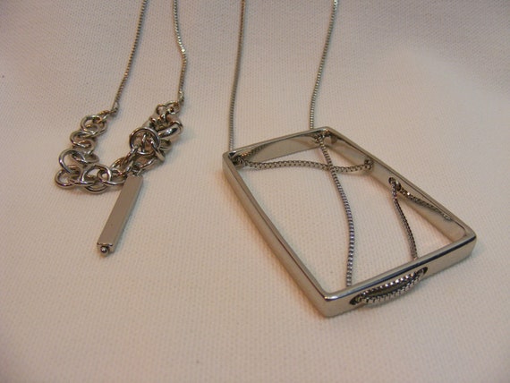 Chico's Long Necklace, Abstract Rectangular Penda… - image 3