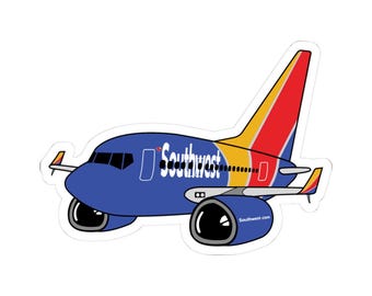 Southwest Airlines SWA New Logo Livery Pudgy Boeing B737 B 737 Kiss-Cut Stickers Decal