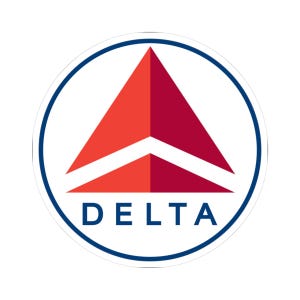 Delta Air Lines DAL Logo Sticker | Round Kiss-Cut Vinyl Airline Decal