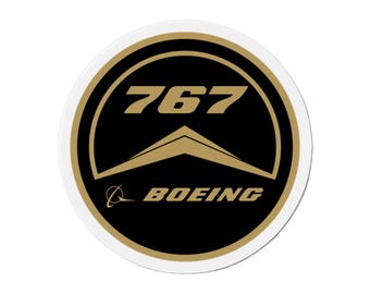 Vintage Boeing B767 B 767 Logo Die-Cut Magnets