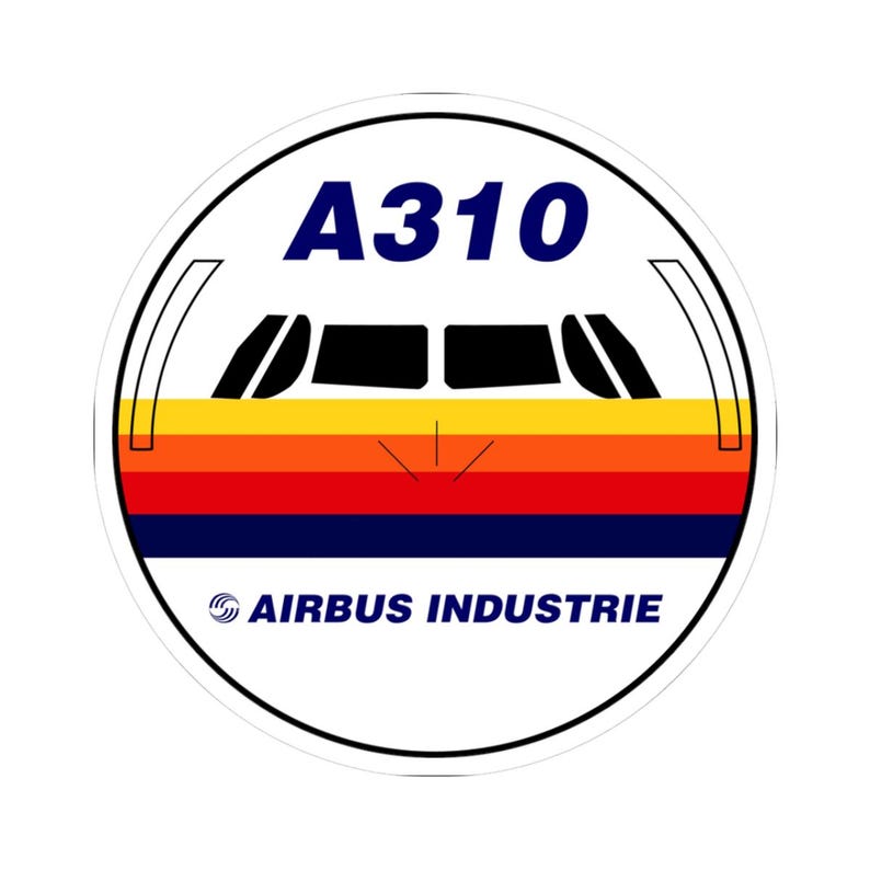 A310 Sticker Airbus A310 A 310 Front View Sticker | Retro Airbus Industrie Decal ...